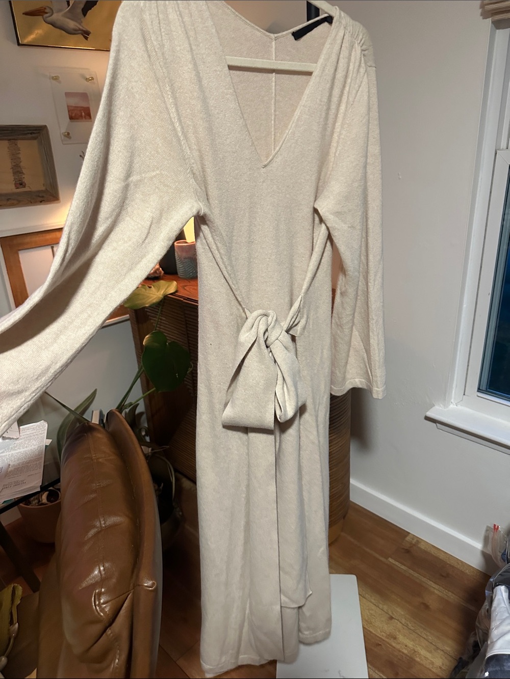 Jenni Kayne Cream Maxi Dress with Tie Waist